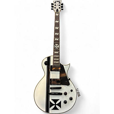 Used ESP LTD James Hetfield Signature Iron Cross Snow White Solid Body Electric Guitar