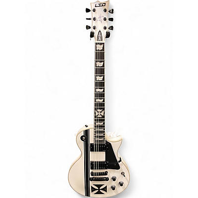 Used ESP LTD James Hetfield Signature Iron Cross Snow White Solid Body Electric Guitar