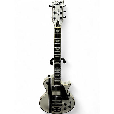 Used ESP LTD James Hetfield Signature Iron Cross Snow White Solid Body Electric Guitar