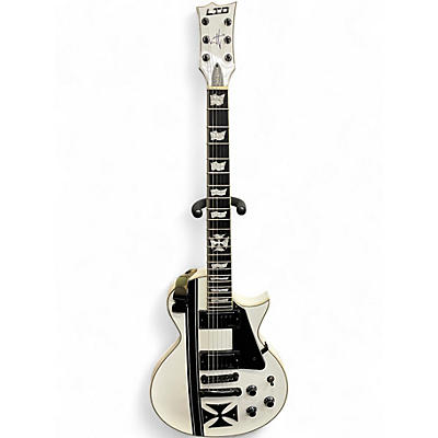Used ESP LTD James Hetfield Signature Iron Cross WHITE Solid Body Electric Guitar