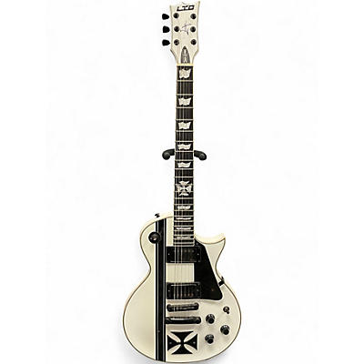 Used ESP LTD James Hetfield Signature Iron Cross WHITE Solid Body Electric Guitar