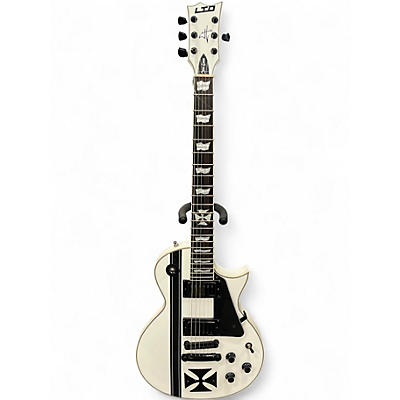 Used ESP LTD James Hetfield Signature Iron Cross WHITE Solid Body Electric Guitar