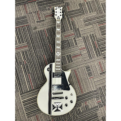 ESP Used ESP LTD James Hetfield Signature Iron Cross White Solid Body Electric Guitar