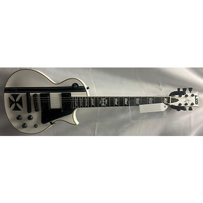 ESP Used ESP LTD James Hetfield Signature Iron Cross White Solid Body Electric Guitar