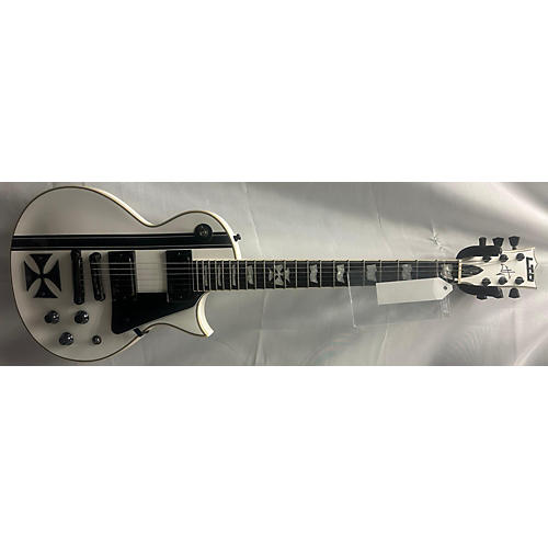 ESP Used ESP LTD James Hetfield Signature Iron Cross White Solid Body Electric Guitar White