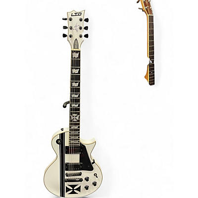Used ESP LTD James Hetfield Signature Iron Cross White Solid Body Electric Guitar