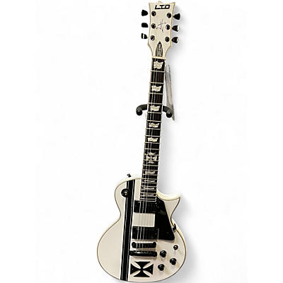 Used ESP LTD James Hetfield Signature Iron Cross White Solid Body Electric Guitar