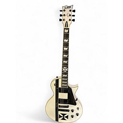 Used ESP LTD James Hetfield Signature Iron Cross White Solid Body Electric Guitar