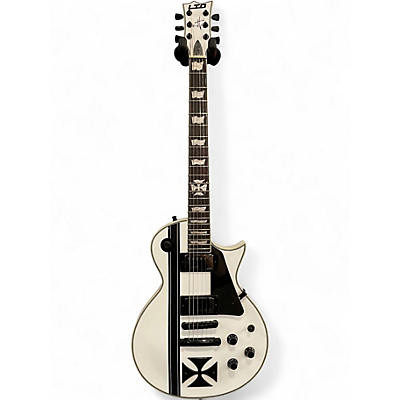 Used ESP LTD James Hetfield Signature Iron Cross White Solid Body Electric Guitar
