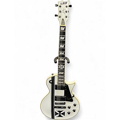 Used ESP LTD James Hetfield Signature Iron Cross White Solid Body Electric Guitar