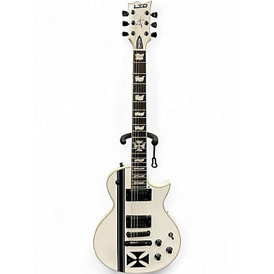 Used ESP LTD James Hetfield Signature Iron Cross White Solid Body Electric Guitar