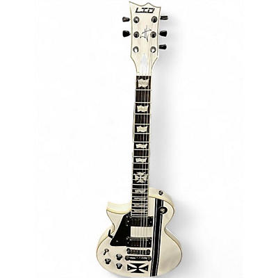 Used ESP LTD James Hetfield Signature Iron Cross white Solid Body Electric Guitar