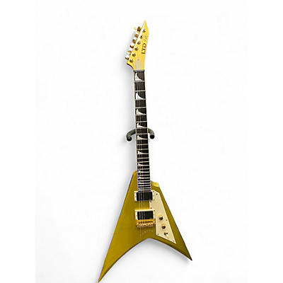 Used ESP LTD KH-V Kirk Hammett Gold Solid Body Electric Guitar