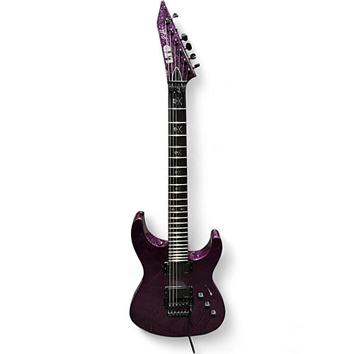 Used ESP LTD KH602 Kirk Hammett Purple Sparkle Purple Solid Body Electric Guitar Purple