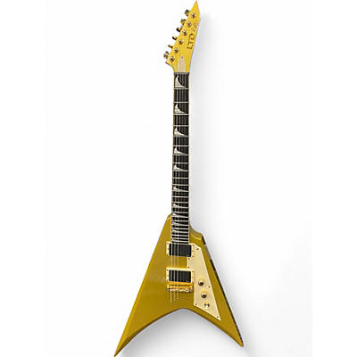 Used ESP LTD KHV Kirk Hammett Metallic Gold Sparkle Solid Body Electric Guitar