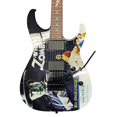 ESP Used ESP LTD Kirk Hammett Signature White Zombie Custom Graphic Solid Body Electric Guitar