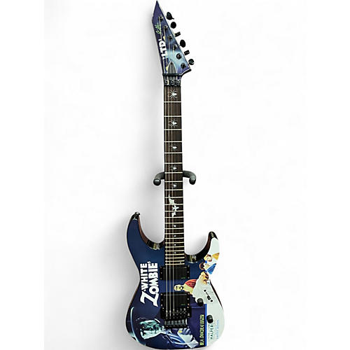 Used ESP LTD Kirk Hammett Signature White Zombie Custom Graphic Solid Body Electric Guitar Custom Graphic