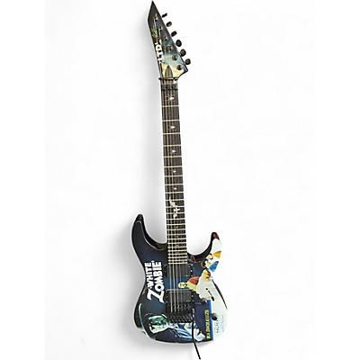 Used ESP LTD Kirk Hammett Signature White Zombie Custom Graphic Solid Body Electric Guitar