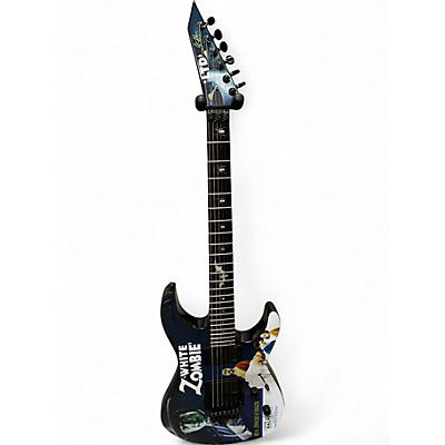 Used ESP LTD Kirk Hammett Signature White Zombie Custom Graphic Solid Body Electric Guitar