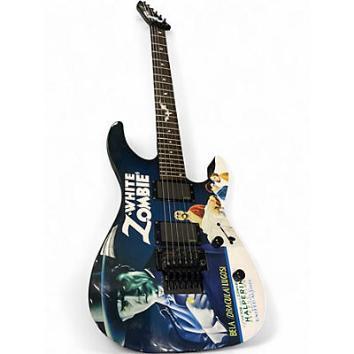 Used ESP LTD Kirk Hammett Signature White Zombie Custom Graphic Solid Body Electric Guitar