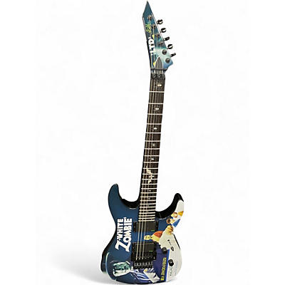 Used ESP LTD Kirk Hammett Signature White Zombie Graphic Solid Body Electric Guitar