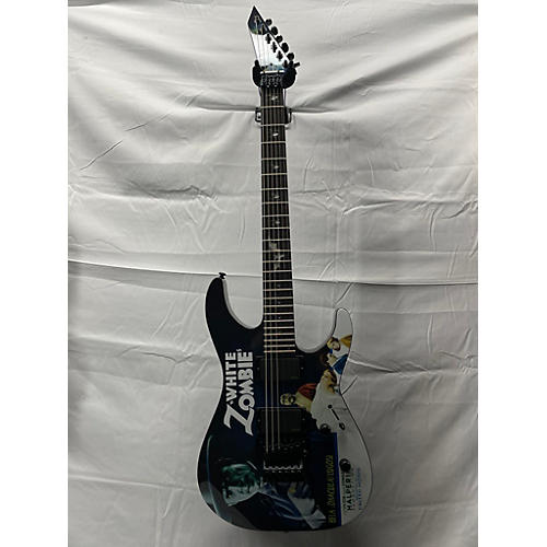 ESP Used ESP LTD Kirk Hammett Signature White Zombie White Zombie Graphic Solid Body Electric Guitar White Zombie Graphic