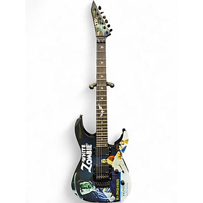 Used ESP LTD Kirk Hammett Signature White Zombie White Zombie Pattern Solid Body Electric Guitar