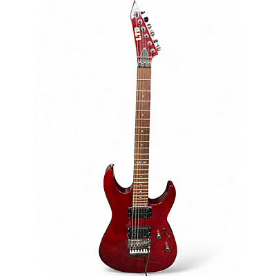 Used ESP LTD M100FM FLAME MAPLE RED Solid Body Electric Guitar