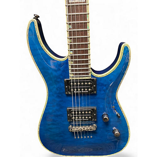 Used ESP LTD MH1000 Deluxe Blue Solid Body Electric Guitar Blue