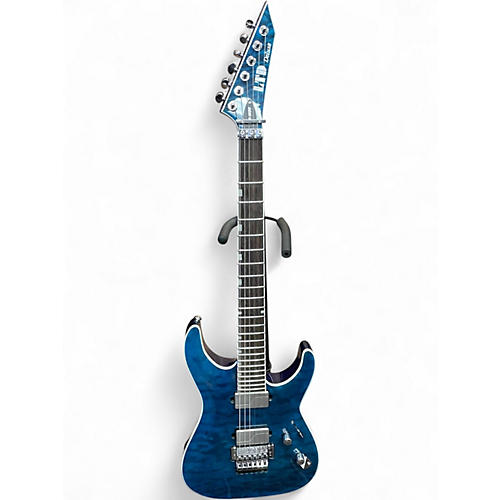 Used ESP LTD MH1000 Deluxe Blue Solid Body Electric Guitar Blue