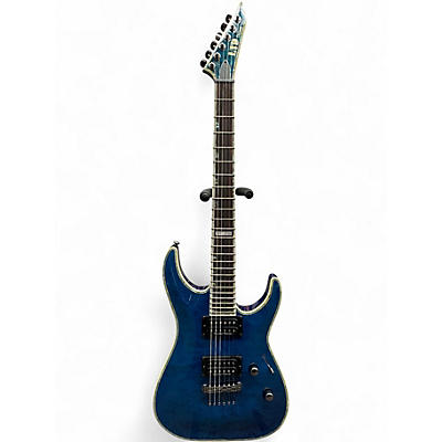 Used ESP LTD MH1000 Deluxe See Thru Blue Solid Body Electric Guitar