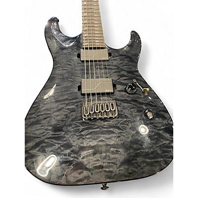 Used ESP LTD MH1000 Deluxe Trans Black Solid Body Electric Guitar