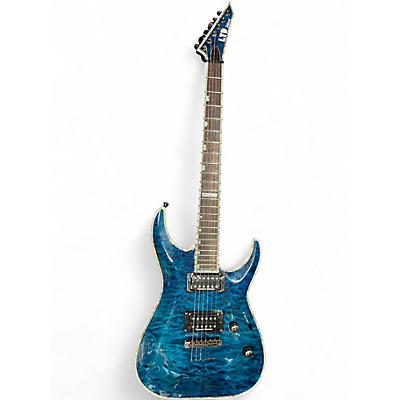Used ESP LTD MH1000 Trans Blue Solid Body Electric Guitar