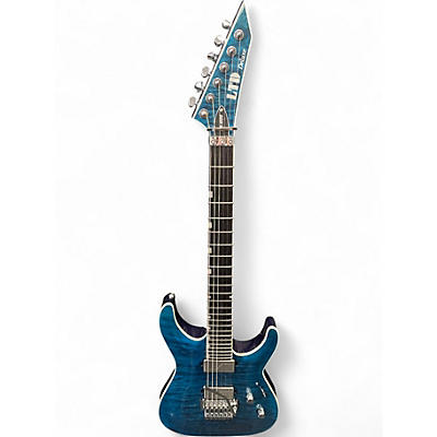 Used ESP LTD MH100QM Black Ocean Solid Body Electric Guitar