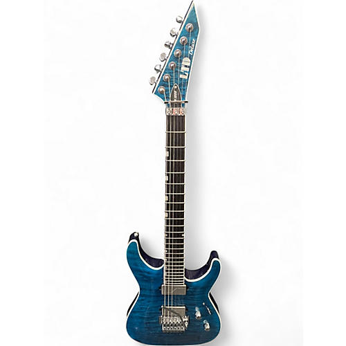 Used ESP LTD MH100QM Black Ocean Solid Body Electric Guitar Black Ocean