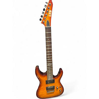 Used ESP LTD MH100QMNT AMBER SUNBURST Solid Body Electric Guitar