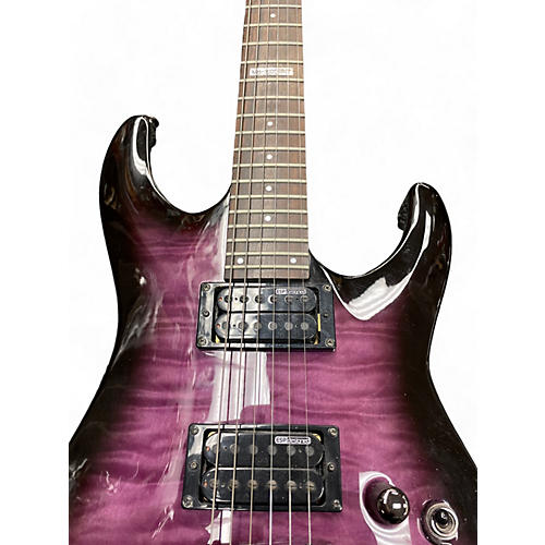 ESP Used ESP LTD MH100QMNT Purple Burst Solid Body Electric Guitar Purple Burst