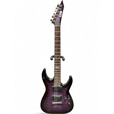 Used ESP LTD MH100QMNT Purple Burst Solid Body Electric Guitar