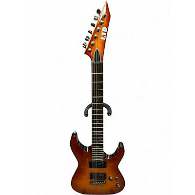 Used ESP LTD MH100QMNT Trans Orange Solid Body Electric Guitar