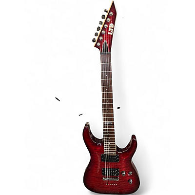 Used ESP LTD MH100QMNT Trans Red Solid Body Electric Guitar