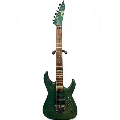 Used ESP LTD MH103QM Trans Green Solid Body Electric Guitar
