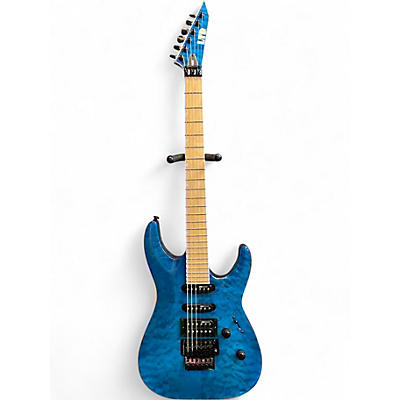 Used ESP LTD MH203 See Thru Blue Solid Body Electric Guitar