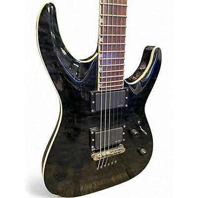 Used ESP LTD MH401QMNT Trans Black Solid Body Electric Guitar