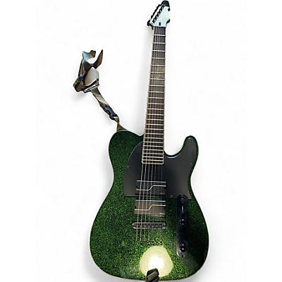 Used ESP LTD SC607B 7 String Baritone GREEN SPARKLE Solid Body Electric Guitar