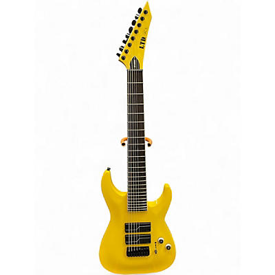 Used ESP LTD SC608B Stephen Carpenter Signature Baritone Yellow Solid Body Electric Guitar