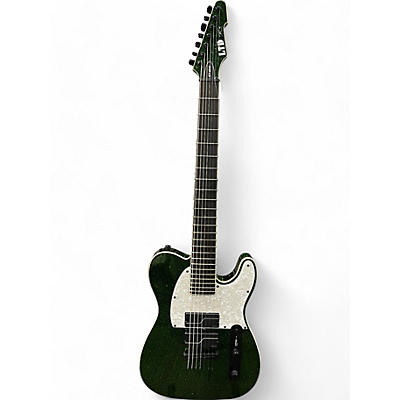 ESP Used ESP LTD SCT607B Stephen Carpenter Signature 7 String Green Sparkle Solid Body Electric Guitar