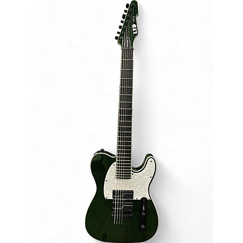 ESP Used ESP LTD SCT607B Stephen Carpenter Signature 7 String Green Sparkle Solid Body Electric Guitar Green Sparkle