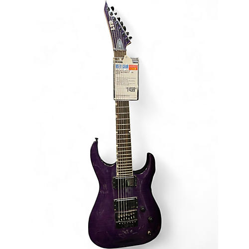 Used ESP LTD SH7ET Trans Purple Solid Body Electric Guitar Trans Purple