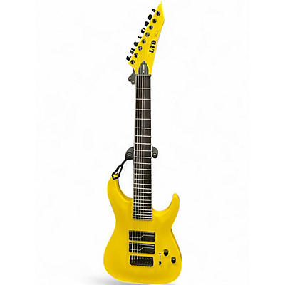 Used ESP LTD Stephen Carpenter SC-608 Signature LSC608BYELF1 Yellow Baritone Guitars