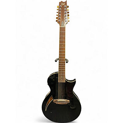 Used ESP LTD TL12 Black 12 String Acoustic Electric Guitar